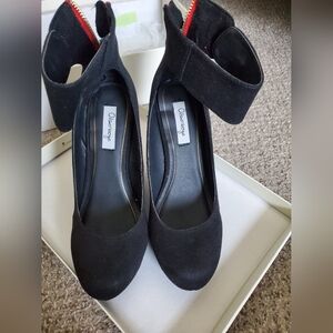 New Black Mary Jane Wedges